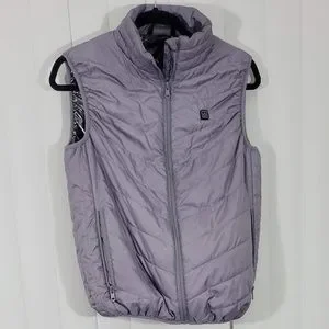 CHANGEOWN Level Heated Puffer Vest Zip Up Insulated Pockets Gray Size  Small